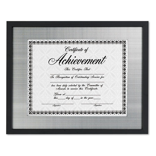 Picture of Contemporary Wood Frame, Silver Metal Mat, 11 x 14, 8.5 x 11, Black