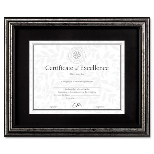 Picture of Document Frame, Desk/Wall, Wood, 11 x 14 Matted to 8.5 x 11, Antique Charcoal Brushed Finish