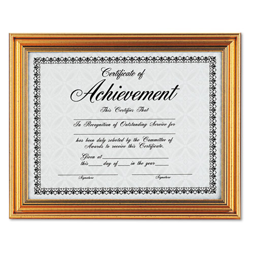 Picture of Antique Colored Document Frame w/Certificate, Plastic, 8 1/2 x 11, Gold