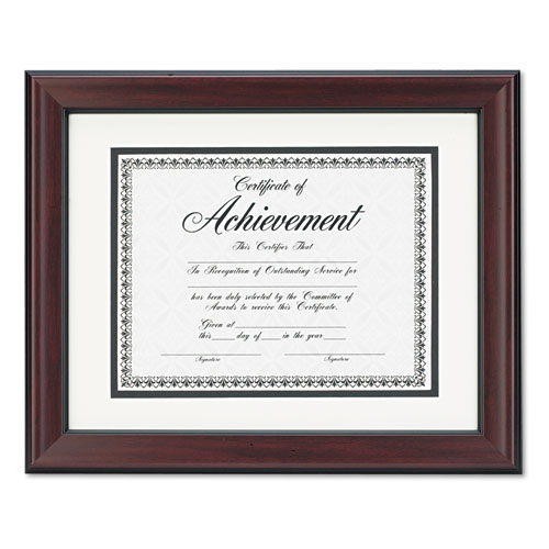 Picture of Rosewood Document Frame, Wall-Mount, Plastic, 11 x 14, 8.5 x 11