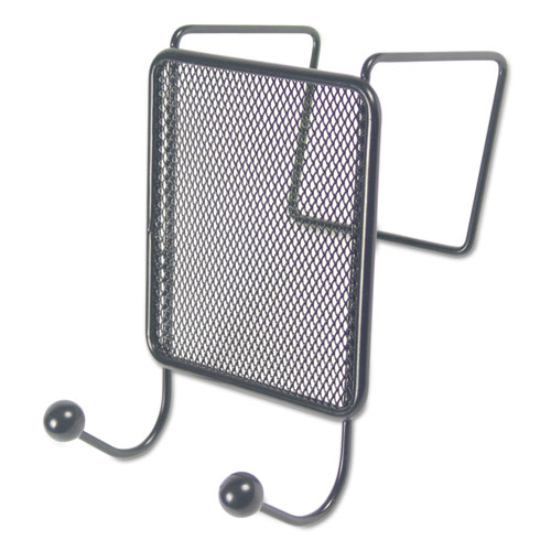 Picture of Wire Mesh Partition Coat Hook, 4.13 x 5.25 x 6, Over-the-Door/Over-the-Panel Mount, Black