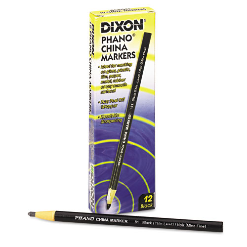 Picture of China Marker, Black, Thin Lead, Dozen