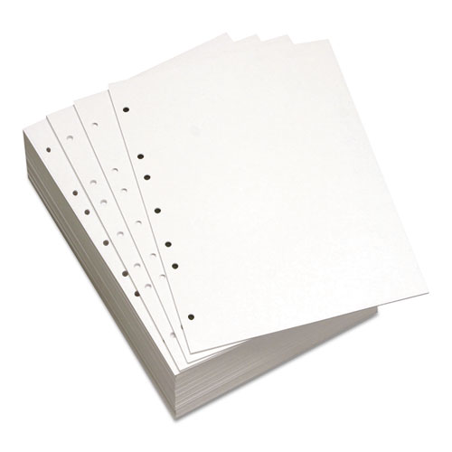 Picture of Custom Cut-Sheet Copy Paper, 92 Bright, 7-Hole Side Punched, 20 lb Bond Weight, 8.5 x 11, White, 500/Ream