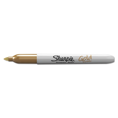 Picture of Metallic Fine Point Permanent Markers, Fine Bullet Tip, Gold-Silver-Bronze, 6/Pack