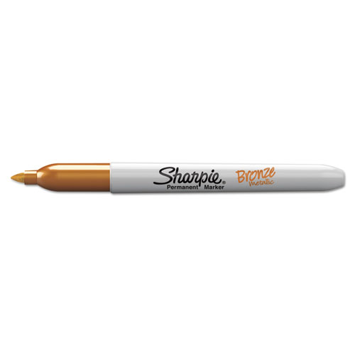 Picture of Metallic Fine Point Permanent Markers, Fine Bullet Tip, Gold-Silver-Bronze, 6/Pack