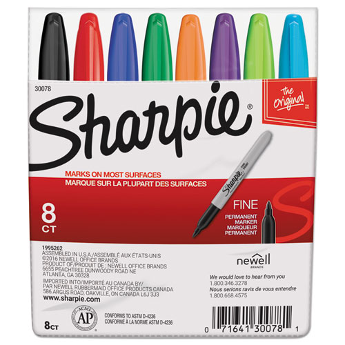 Fine+Tip+Permanent+Marker%2C+Fine+Bullet+Tip%2C+Assorted+Colors%2C+8%2Fset