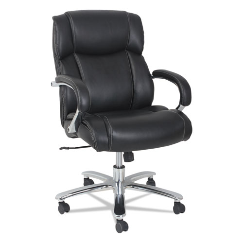 Picture of Alera Maxxis Series Big/Tall Bonded Leather Chair, Supports 450 lb, 21.26" to 25" Seat Height, Black Seat/Back, Chrome Base