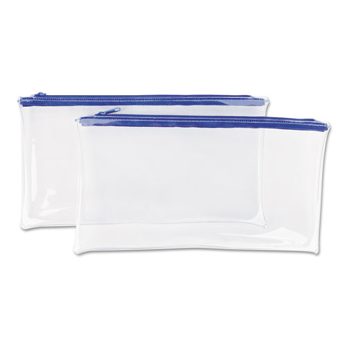 Zippered+Wallets%2Fcases%2C+Transparent+Plastic%2C+11+X+6%2C+Clear%2Fblue%2C+2%2Fpack