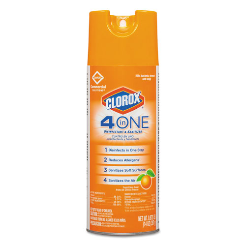 4-In-One Disinfectant & Sanitizer, Citrus, 14oz Aerosol
