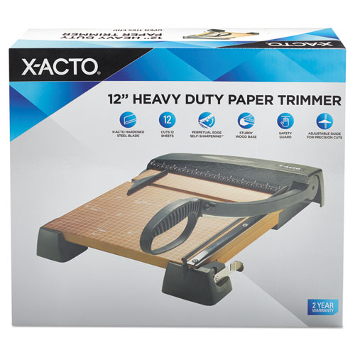 Picture of Heavy-Duty Wood Base Guillotine Trimmer, 12 Sheets, 12" Cut Length, 12 x 12