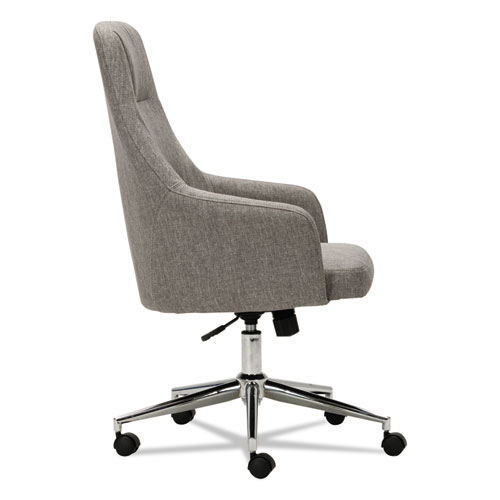 Picture of Alera Captain Series High-Back Chair, Supports Up to 275 lb, 17.1" to 20.1" Seat Height, Gray Tweed Seat/Back, Chrome Base