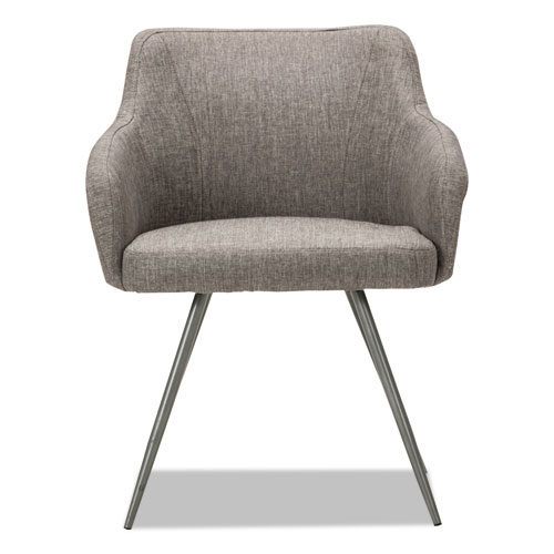 Picture of Alera Captain Series Guest Chair, 23.8" x 24.6" x 30.1", Gray Tweed Seat, Gray Tweed Back, Chrome Base