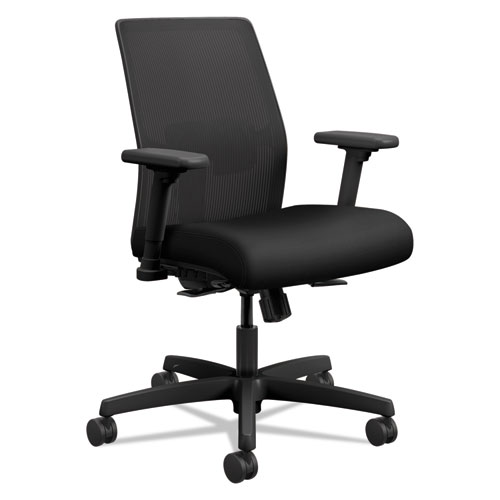 HON+Ignition+Task+Chair+-+Black+Fabric+Seat+-+Black+Mesh+Back+-+Black+Frame+-+Low+Back+-+5-star+Base+-+Armrest+-+1+Unit