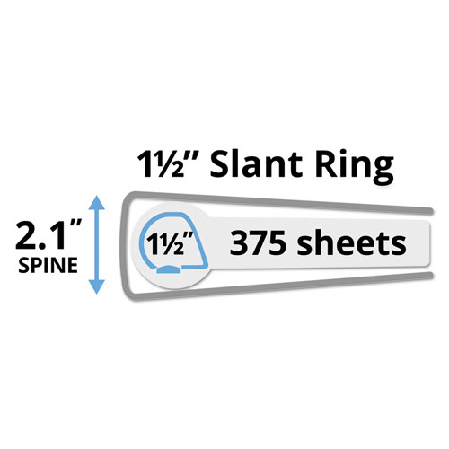 Picture of Durable View Binder with DuraHinge and Slant Rings, 3 Rings, 1.5" Capacity, 11 x 8.5, White, 4/Pack