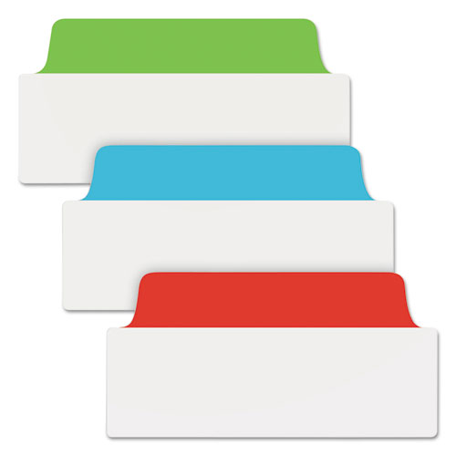 Picture of Ultra Tabs Repositionable Tabs, Wide and Slim: 3" x 1.5", 1/3-Cut, Assorted Colors, 24/Pack