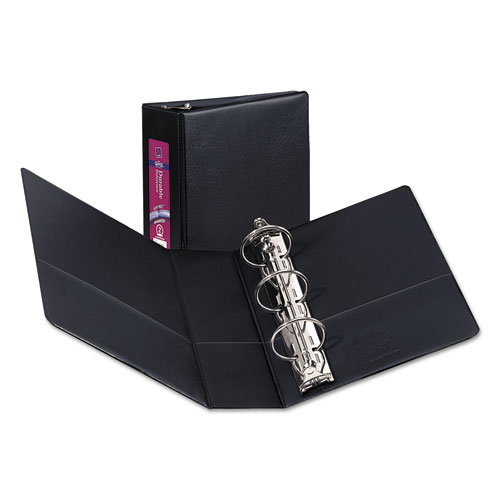 Picture of Mini Size Durable Non-View Binder with Round Rings, 3 Rings, 2" Capacity, 8.5 x 5.5, Black