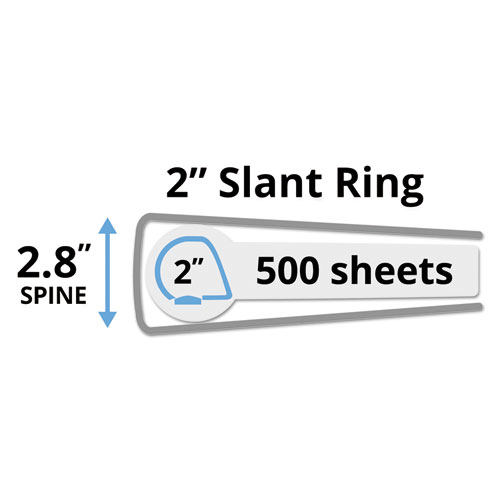 Picture of Durable View Binder with DuraHinge and Slant Rings, 3 Rings, 2" Capacity, 11 x 8.5, White, 4/Pack