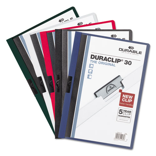 Picture of DuraClip Report Cover, Clip Fastener, 8.5 x 11 , Clear/Red, 25/Box