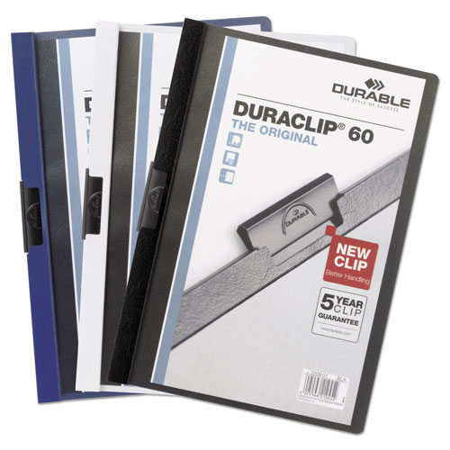 Picture of DuraClip Report Cover with Clip Fastener, 8.5 x 11, Clear/Navy, 25/Box