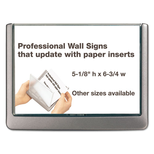 Picture of Click Sign Holder For Interior Walls, 6.75 x 0.63 x 5.13, Gray