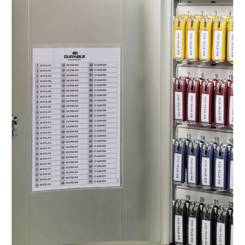 Picture of Locking Key Cabinet, 72-Key, Brushed Aluminum, Silver, 11.75 x 4.63 x 15.75