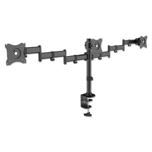 Picture of Articulating Triple Monitor Arms, For 13" to 27" Monitors, 360 deg Rotation, 45 deg Tilt, 180 deg Pan, Black, Supports 18 lb