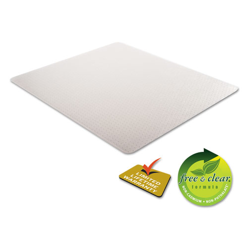 Picture of Occasional Use Studded Chair Mat for Flat Pile Carpet, 46 x 60, Rectangular, Clear