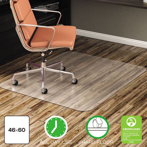 Picture of All Day Use Non-Studded Chair Mat for Hard Floors, 46 x 60, Rectangular, Clear