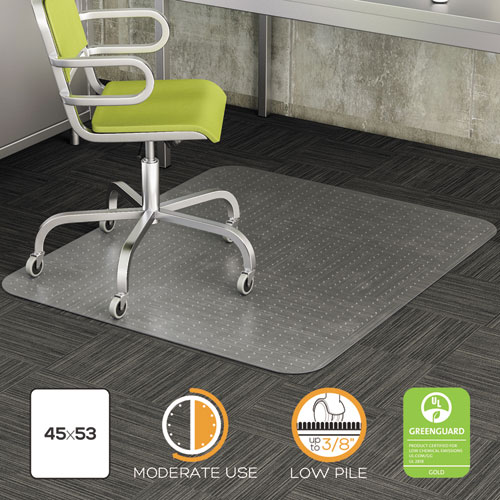 Duramat+Moderate+Use+Chair+Mat+For+Low+Pile+Carpet%2C+36+X+48%2C+Rectangular%2C+Clear