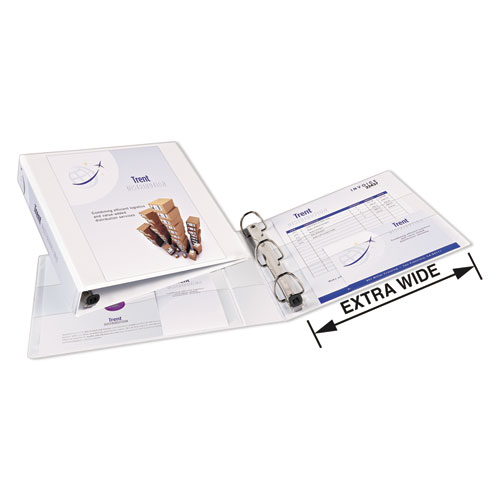 Picture of Heavy-Duty View Binder with DuraHinge, One Touch EZD Rings/Extra-Wide Cover, 3 Ring, 1.5" Capacity, 11 x 8.5, White, (1319)