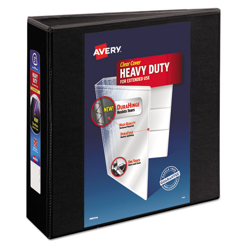 Picture of Heavy-Duty View Binder w/Locking 1-Touch EZD Rings, 3" Cap, Black