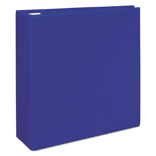 Picture of Heavy-Duty View Binder with DuraHinge and Locking One Touch EZD Rings, 3 Rings, 4" Capacity, 11 x 8.5, Pacific Blue