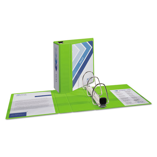 Picture of Heavy-Duty View Binder with DuraHinge and Locking One Touch EZD Rings, 3 Rings, 5" Capacity, 11 x 8.5, Chartreuse