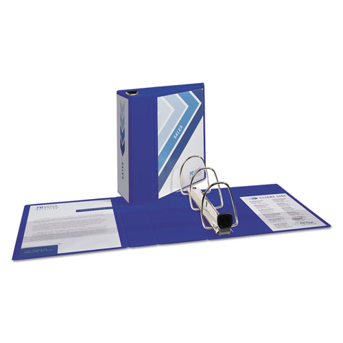 Picture of Heavy-Duty View Binder with DuraHinge and Locking One Touch EZD Rings, 3 Rings, 5" Capacity, 11 x 8.5, Pacific Blue