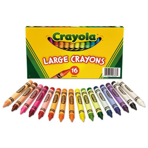 Picture of Large Crayons, Lift Lid Box, 16 Colors/Box