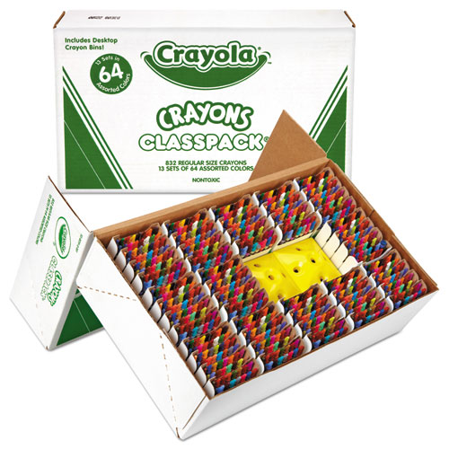 Picture of Classpack Regular Crayons, Assorted, 13 Caddies, 832/Box