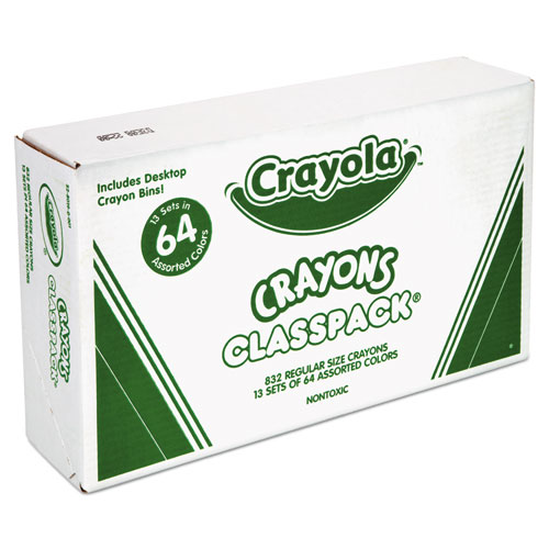 Picture of Classpack Regular Crayons, Assorted, 13 Caddies, 832/Box