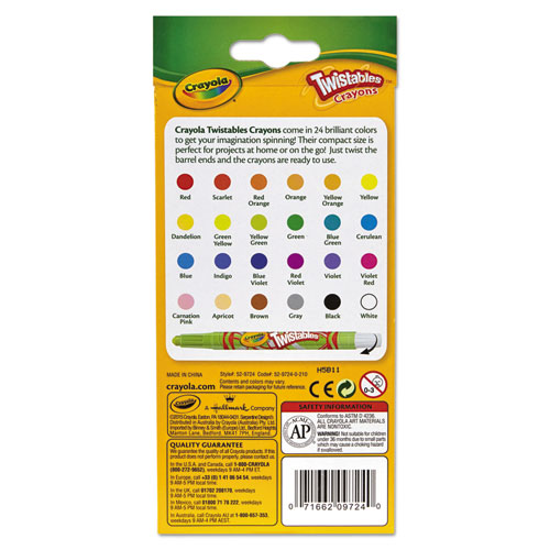 Picture of Twistables Mini Crayons, 24 Colors/Pack