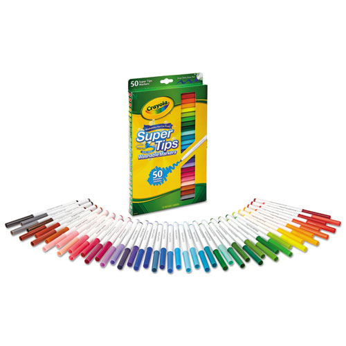 Picture of Washable Super Tips Markers, Fine/Broad Bullet Tips, Assorted Colors, 50/Set