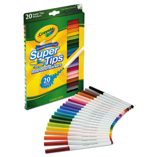 Picture of Washable Super Tips Markers, Fine/Broad Bullet Tips, Assorted Colors, 20/Set