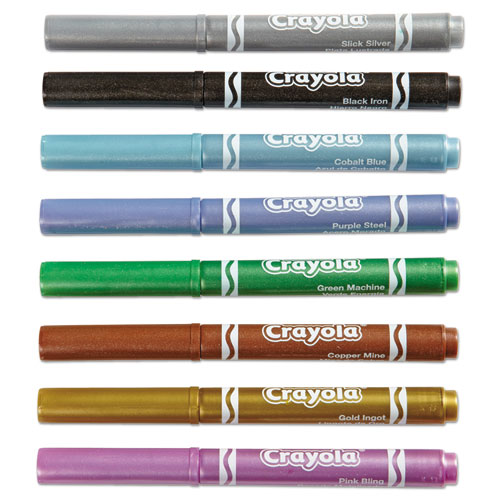 Picture of Metallic Markers, Medium Bullet Tip, Assorted Colors, 8/Set