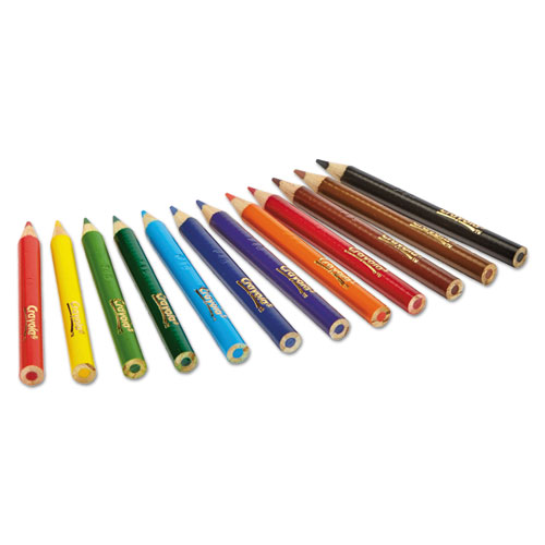 Picture of Short-Length Colored Pencil Set, 3.3 mm, 2B, Assorted Lead and Barrel Colors, Dozen