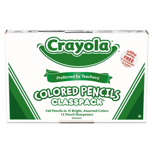 Color+Pencil+Classpack+Set+with+%28240%29+Pencils+and+%2812%29+Pencil+Sharpeners%2C+3.3+mm%2C+2B%2C+Assorted+Lead+and+Barrel+Colors%2C+240%2FBX