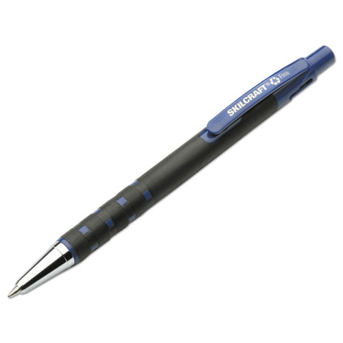 7520013527310%2C+SKILCRAFT+Rubberized+Ballpoint+Pen%2C+Retractable%2C+Fine+0.7+mm%2C+Blue+Ink%2C+Black+Barrel%2C+Dozen