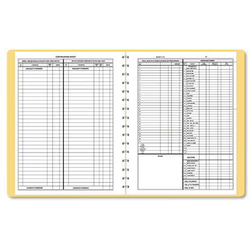 Picture of Simplified Monthly Bookkeeping Record, 4 Column Format, Tan Cover, 11 x 8.5 Sheets, 128 Sheets/Book