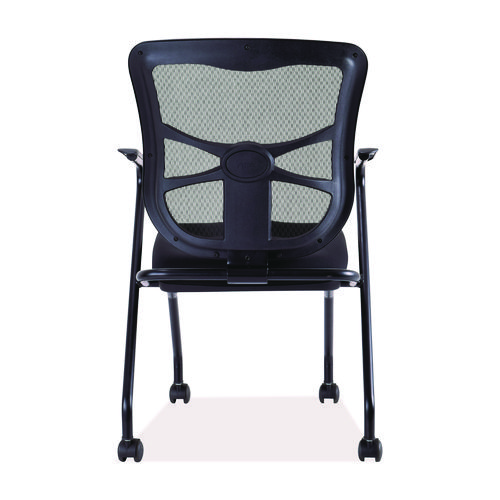 Picture of Alera Elusion Mesh Nesting Chairs with Padded Arms, Supports Up to 275 lb, 18.11" Seat Height, Black, 2/Carton