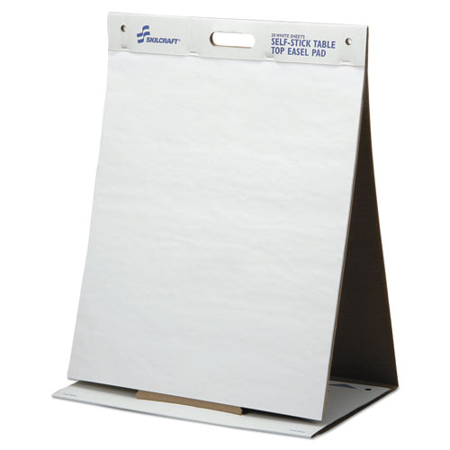 7530015772170+SKILCRAFT+Self-Stick+Tabletop+Easel+Pad%2C+Unruled%2C+20+x+23%2C+White%2C+20+Sheets