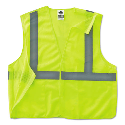 Picture of GloWear 8215BA Type R Class 2 Econo Breakaway Mesh Safety Vest, Large to X-Large, Lime