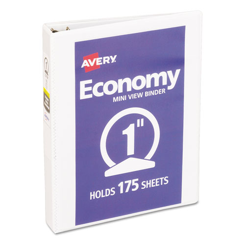 Picture of Economy View Binder with Round Rings , 3 Rings, 1" Capacity, 8.5 x 5.5, White, (5806)