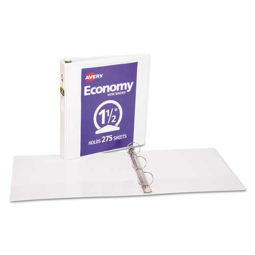 Picture of Economy View Binder with Round Rings , 3 Rings, 1.5" Capacity, 11 x 8.5, White, (5726)